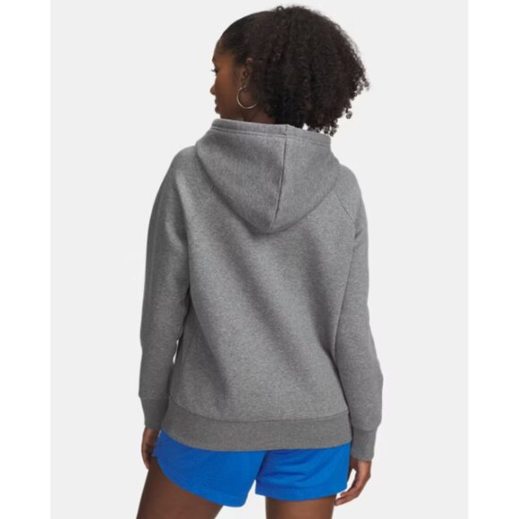 Under Armour NWT Cotton Blend Steel Heather Crop RIVAL Hoodie, Size 2XL - Picture 5 of 7